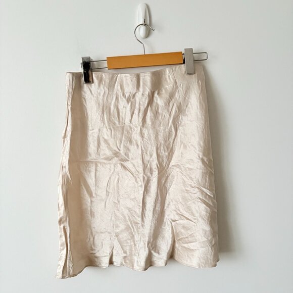 Aritzia Babaton Slip Mini Skirt Nude Blush Champagne Size 8 - Picture 5 of 8